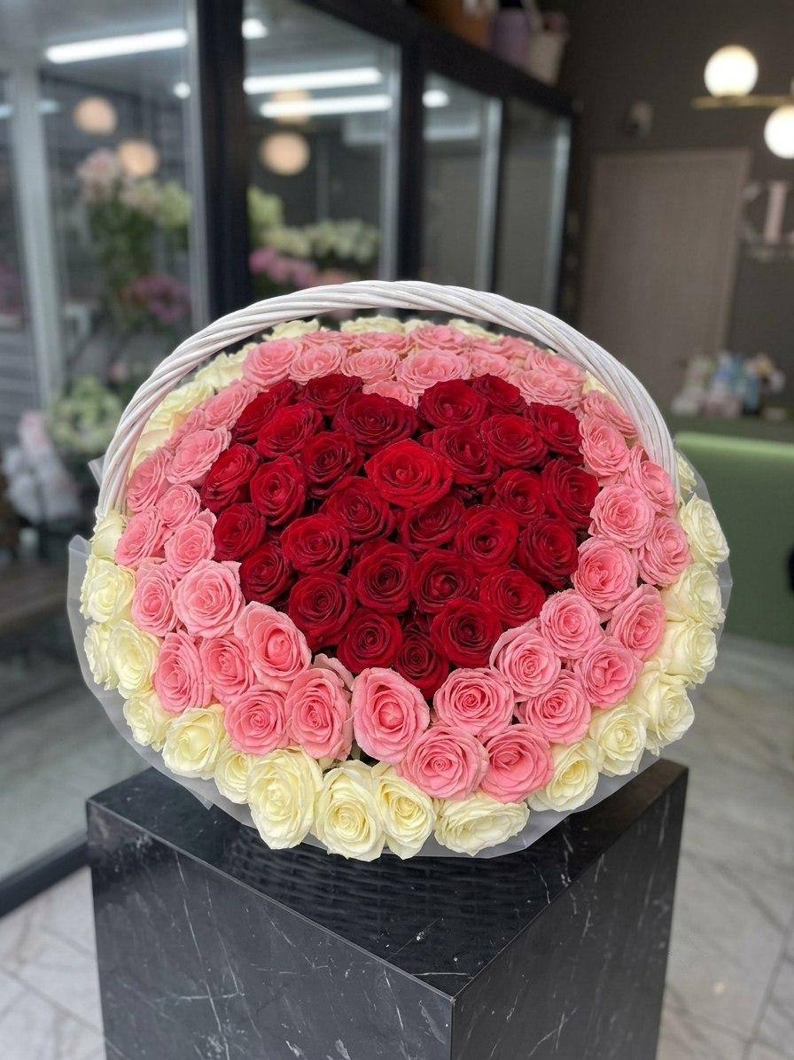 Алое сердце в перламутре